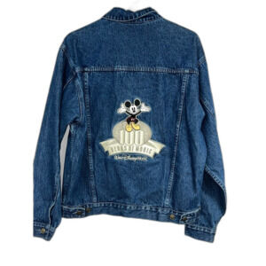 Walt Disney World 100 Years of Magic Embroidered Denim Jean Jacket Size Small